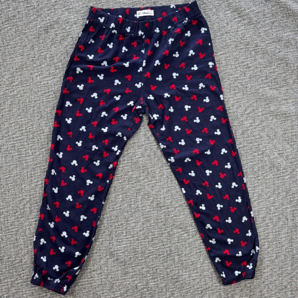 Gap Disney Mickey Mouse Pajama Pants Navy Blue Red White Joggers Womens Small